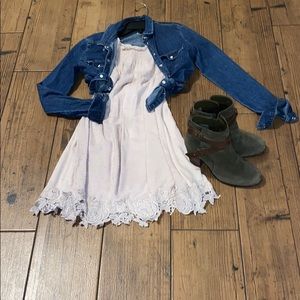 Chelsea & violet Off the shoulder cream dress